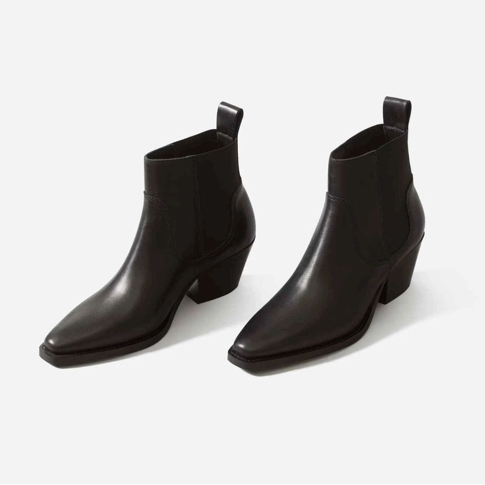 Everlane Western Black Booties Size 6.5 - Picture 10 of 11